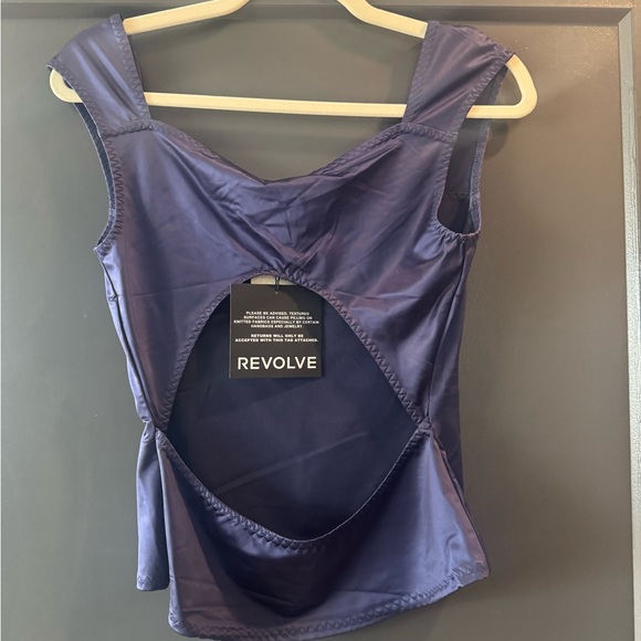 Free People Sleeveless Square-Neck Crop Top in Deep Navy - Picture 3 of 4